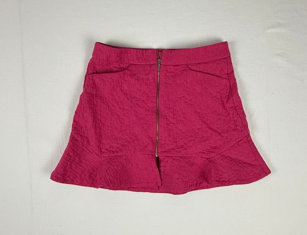 ZARA Hot Pink Zip-Up Flounce Mini Skirt - XS